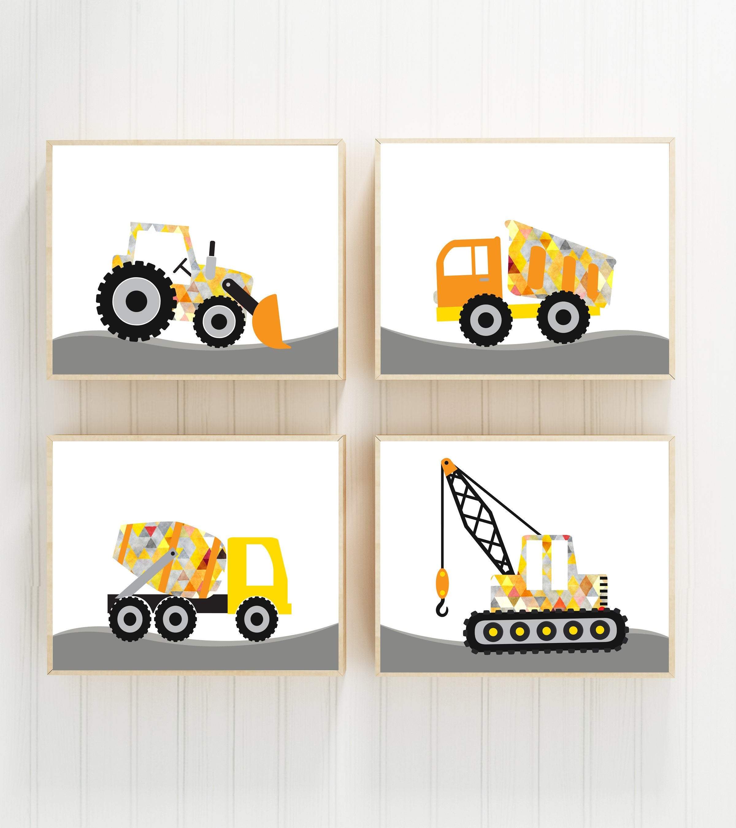8x10 Truck art print - Construction truck wall decor - Prints for boys room - Printable truck dumptruck - Construction Pictures - Boys nursery nursery art print baby nursery bedroom decor