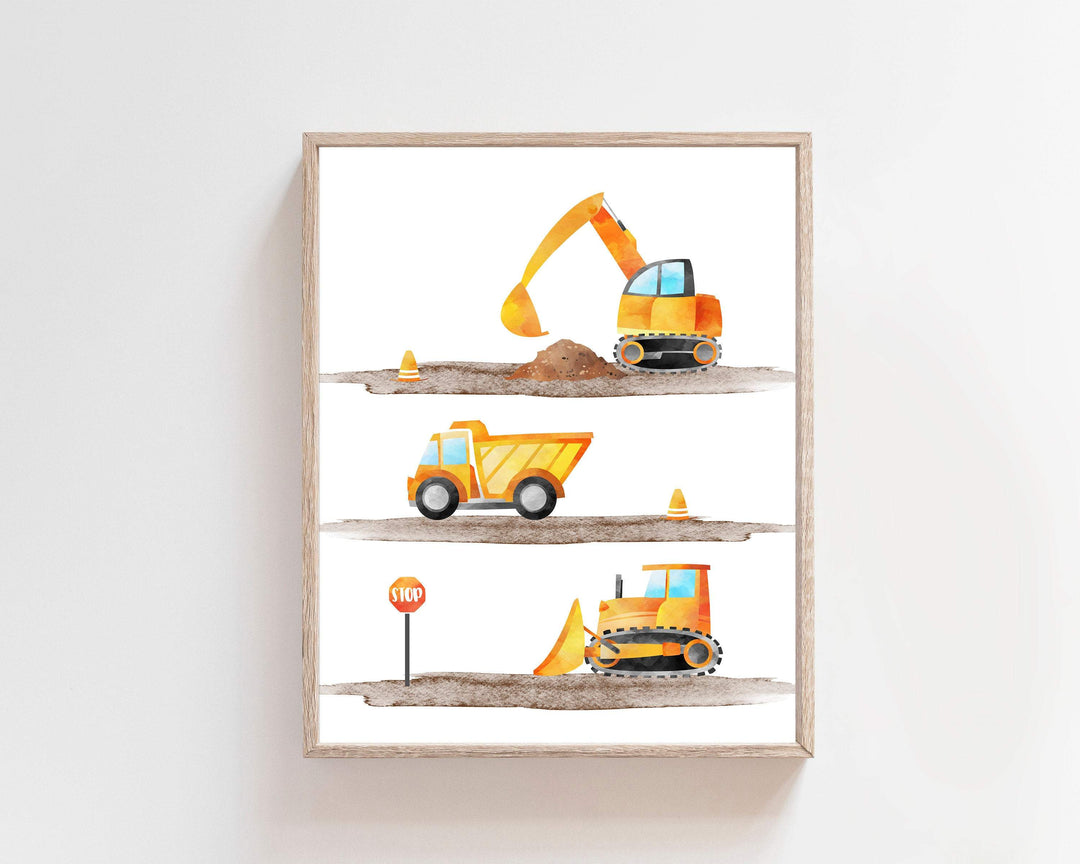 8x10 Truck Nursery Decor Art Print, Construction Decor, Kids Wall Art, Truck Art Print, Boys Truck Print, Truck Print For Kids - H1432 nursery art print baby nursery bedroom decor