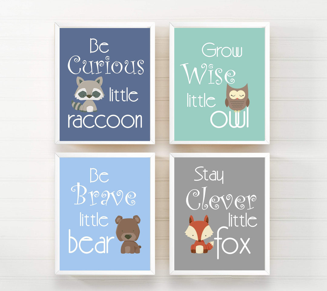 8x10 Woodland animal nursery prints- Baby boy nursery decor - Woodland nursery boy - Woodland nursery printable - Woodland baby boy - Nursery art nursery art print baby nursery bedroom decor