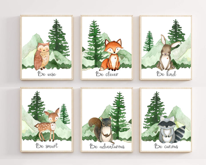 8x10 Woodland nursery decor - Boy woodland nursery print - Boy nursery decor - Nursery printable - Woodland animal prints - Boy wall art - H2159 nursery art print baby nursery bedroom decor