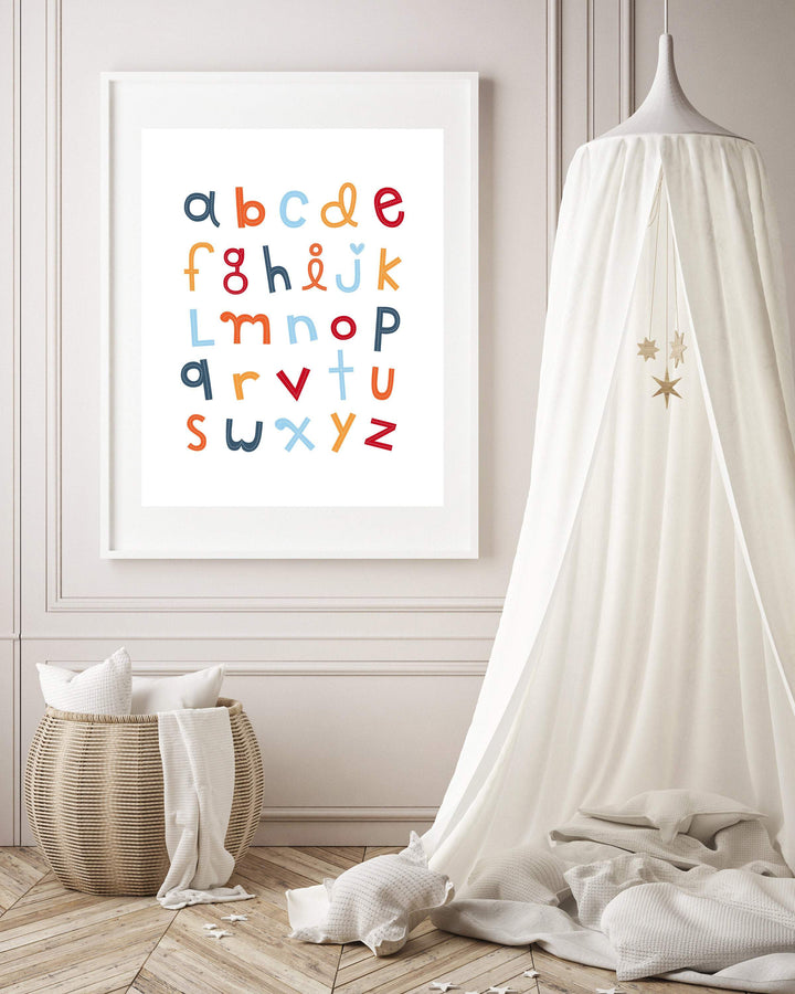 Alphabet prints for nursery | Alphabet wall art nursery art print baby nursery bedroom decor