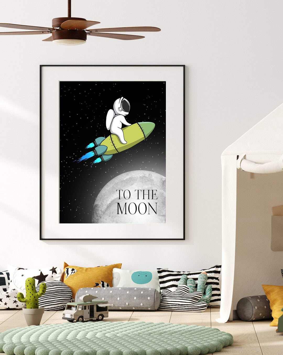 Astronaut art print - Space wall art - Retro nursery print - Baby room art - Spaceship wall art - Boys room printables - Space decor - H2011 nursery art print baby nursery bedroom decor