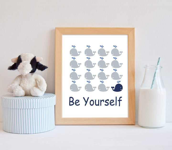 Baby Boy Nursery Whale Wall Art Print | Motivational Whale Nursery Art Print | Grey and Navy Blue Nursery Wall Decor Print nursery art print baby nursery bedroom decor