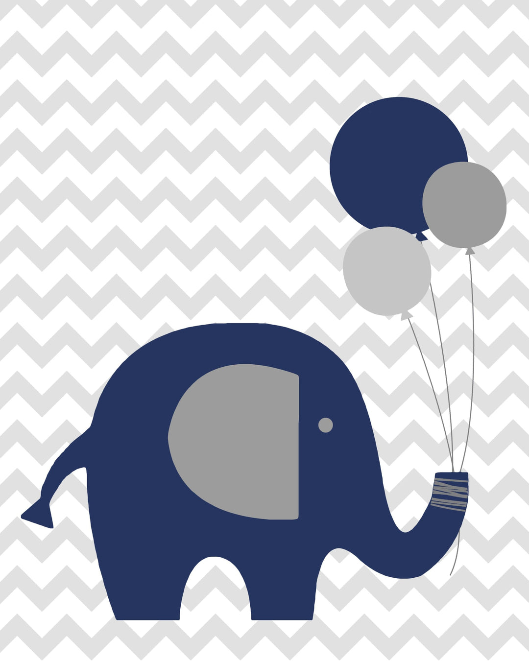 Baby Elephant Nursery Wall Art. Baby Boy Nursery Art. Suits Navy and Gray Nursery Decor. Includes Elephants and Love Art Print - H1111 nursery art print baby nursery bedroom decor
