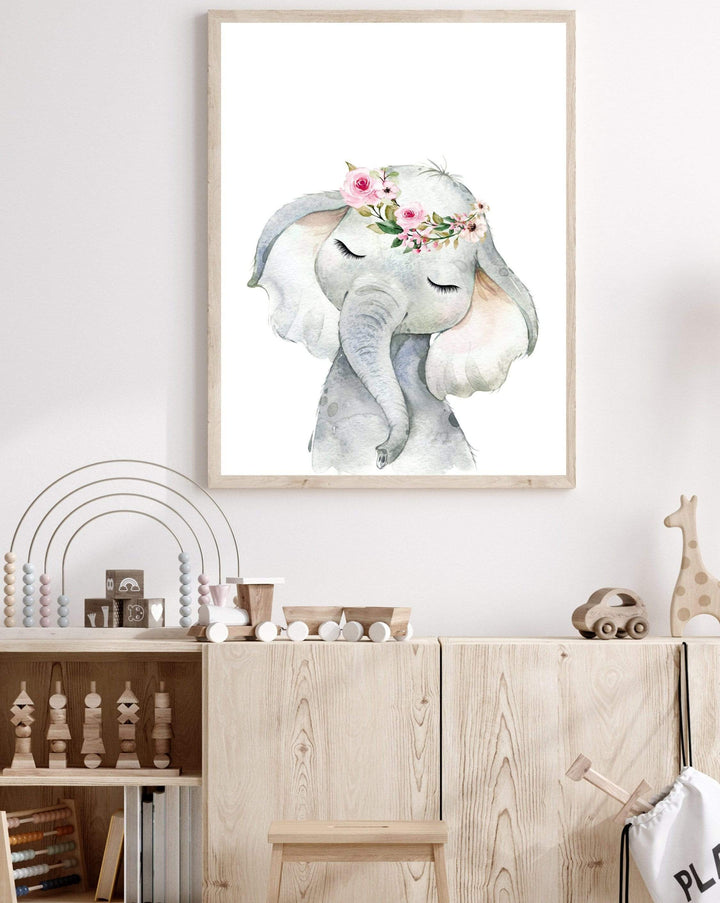 Baby Elephant print - Elephant nursery decor - Nursery wall art - Baby girl nursery print - Printable Elephant art - Baby shower gift -H2384 nursery art print baby nursery bedroom decor