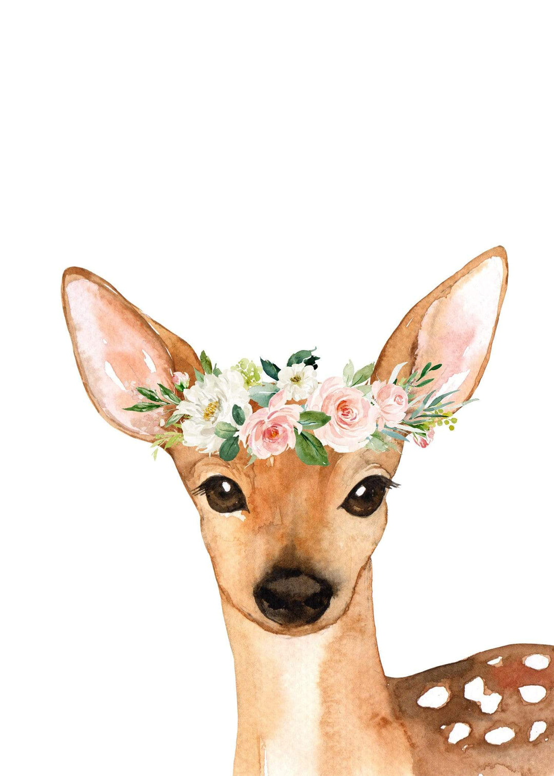 Baby girl woodland nursery decor - Girl nursery prints - Floral nursery decor - Girl woodland animal - Floral nursery print - H1720 nursery art print baby nursery bedroom decor