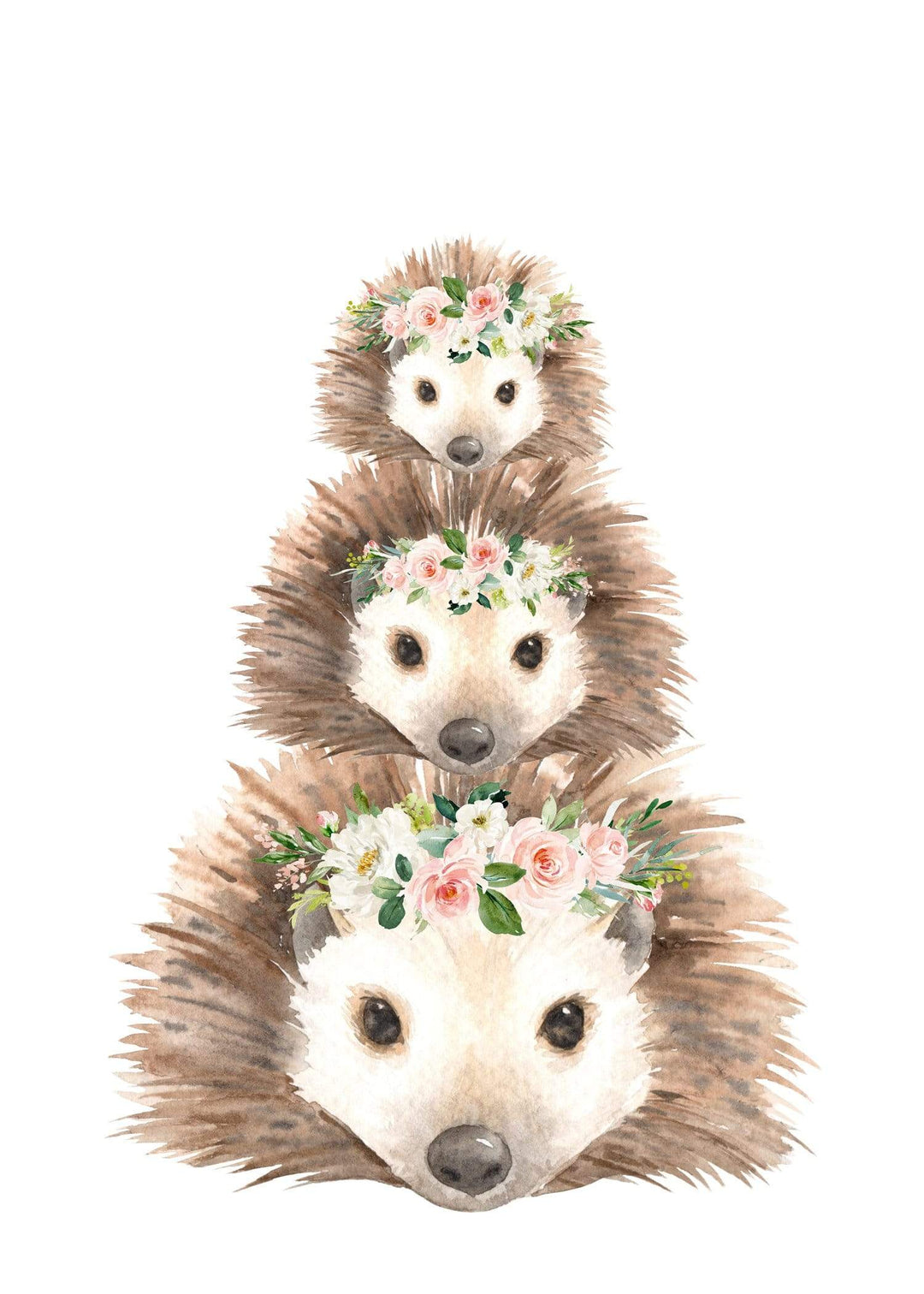 Baby girl woodland nursery decor - Girl nursery prints - Floral nursery decor - Girl woodland animal - Floral nursery print - H1720 nursery art print baby nursery bedroom decor