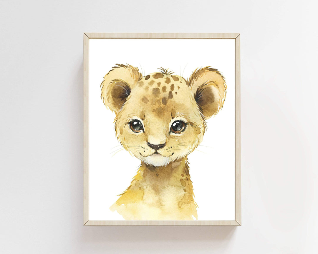 Baby Lion Art Print | nursery wall art | Lion wall art | Nursery decor nursery art print baby nursery bedroom decor
