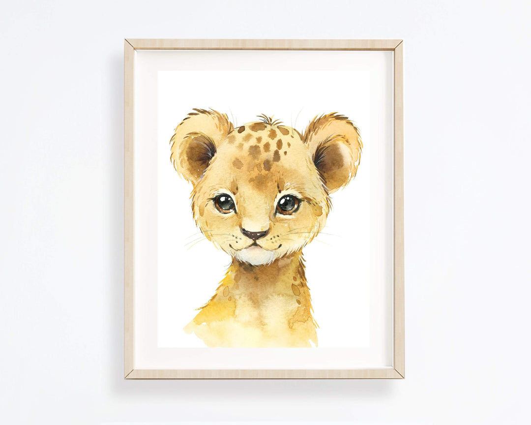 Baby Lion Art Print | nursery wall art | Lion wall art | Nursery decor nursery art print baby nursery bedroom decor