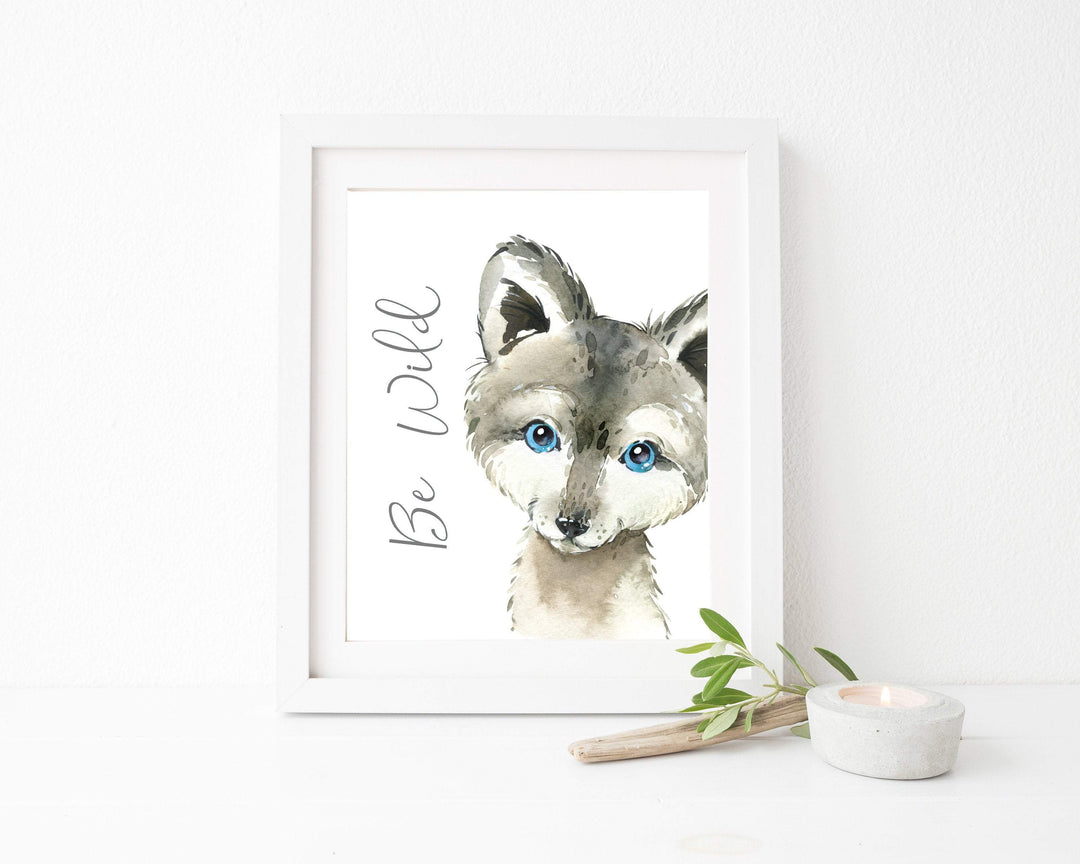 Baby wolf print - Wolf nursery art - Baby boy nursery decor - baby wolf nursery - Watercolor wolf - Wolf for nursery - Animal nursery prints nursery art print baby nursery bedroom decor