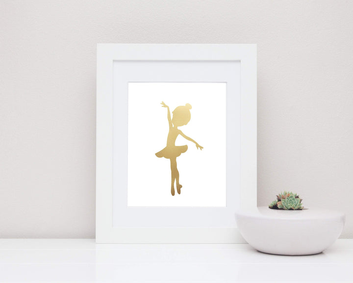 Ballerina Art, Golden Ballerina Print an decor, Ballet Art nursery art print baby nursery bedroom decor