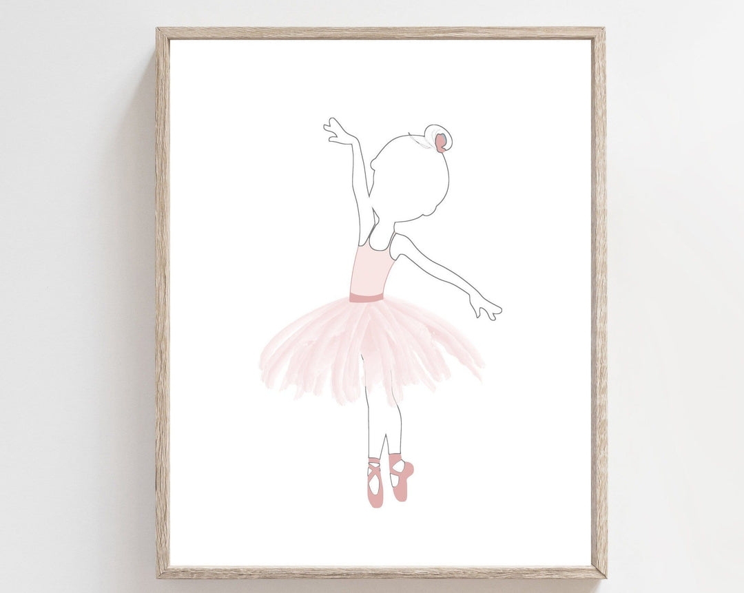 Ballerina wall art | Baby girl nursery | Ballet dancer wall print nursery art print baby nursery bedroom decor