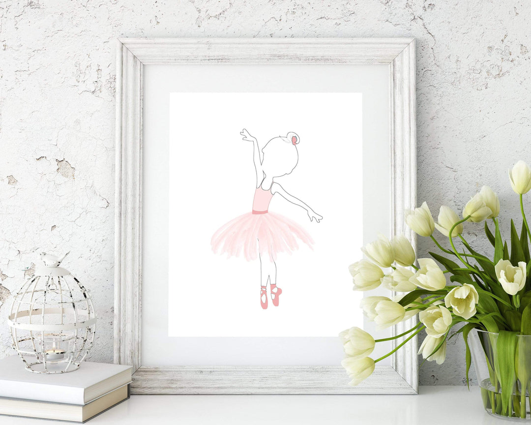 Ballerina wall art - girl bedroom prints - Baby girl nursery - Ballerina art - Ballerina print - Little Ballerina - ballet art print - H1658 nursery art print baby nursery bedroom decor