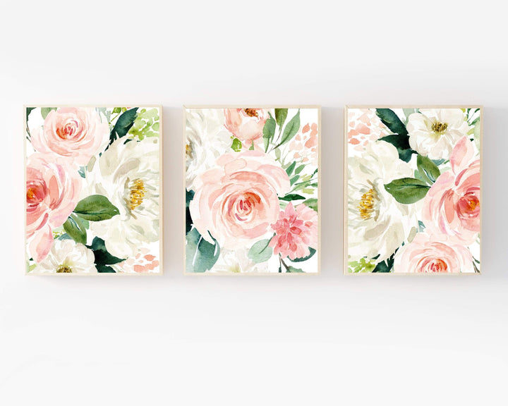Blush pink floral print - Pink flowers - Farm house nursery decor - Printable wall art - Baby girl nursery - Girls room decor - Baby gift nursery art print baby nursery bedroom decor