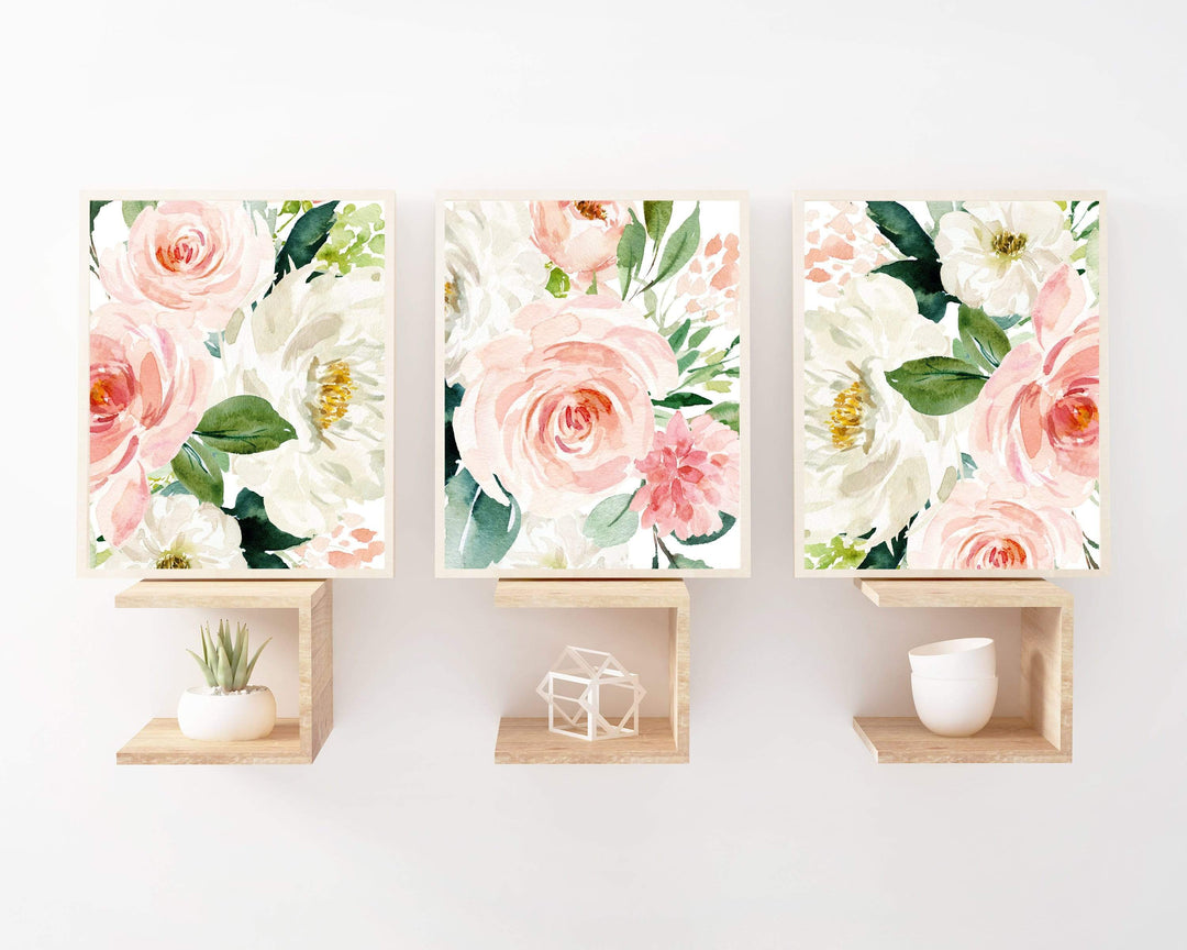 Blush pink floral print - Pink flowers - Farm house nursery decor - Printable wall art - Baby girl nursery - Girls room decor - Baby gift nursery art print baby nursery bedroom decor