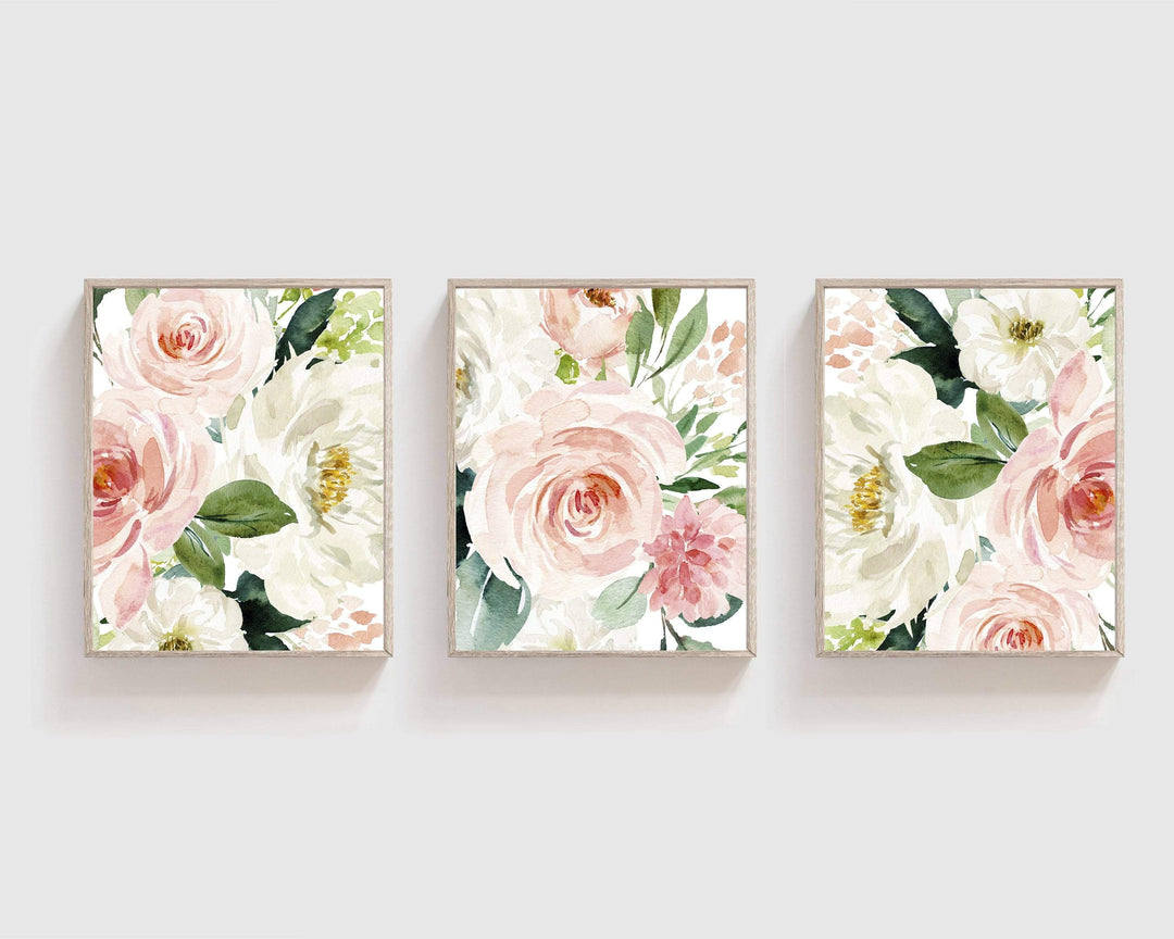 Blush pink floral print - Pink flowers - Farm house nursery decor - Printable wall art - Baby girl nursery - Girls room decor - Baby gift nursery art print baby nursery bedroom decor