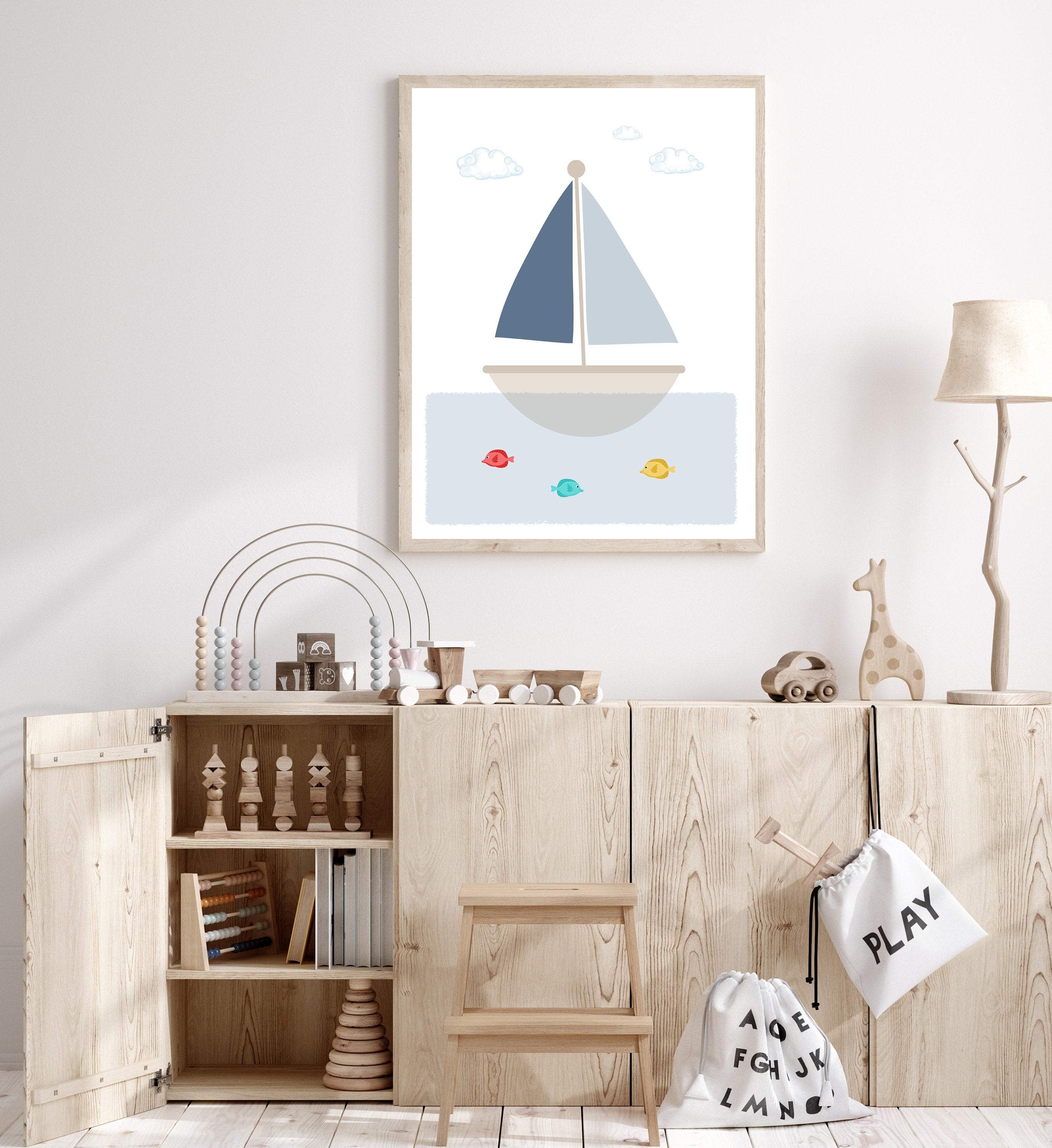 Boat print - Boat digital print - Baby boy nursery decor - Nursery boat theme - Printable boat art - Nautical theme nursery - Boys wall art nursery art print baby nursery bedroom decor