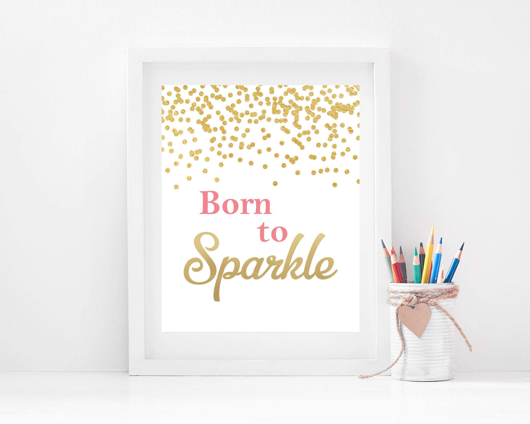 Born to Sparkle inspirational quote - Nursery wall Art - Girls Nursery Art - girls room wall art - inspirational kids room decor  - H1568 nursery art print baby nursery bedroom decor