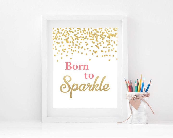 Born to Sparkle inspirational quote - Nursery wall Art - Girls Nursery Art - girls room wall art - inspirational kids room decor  - H1568 nursery art print baby nursery bedroom decor