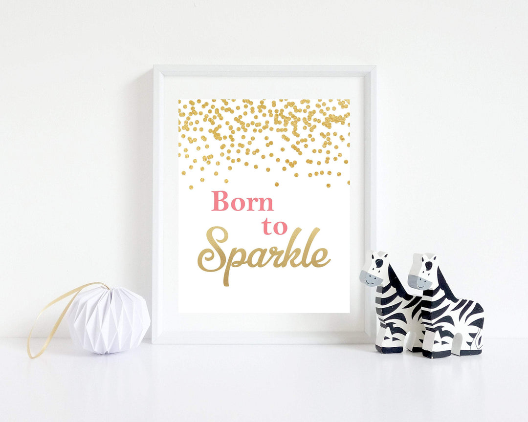 Born to Sparkle inspirational quote - Nursery wall Art - Girls Nursery Art - girls room wall art - inspirational kids room decor  - H1568 nursery art print baby nursery bedroom decor