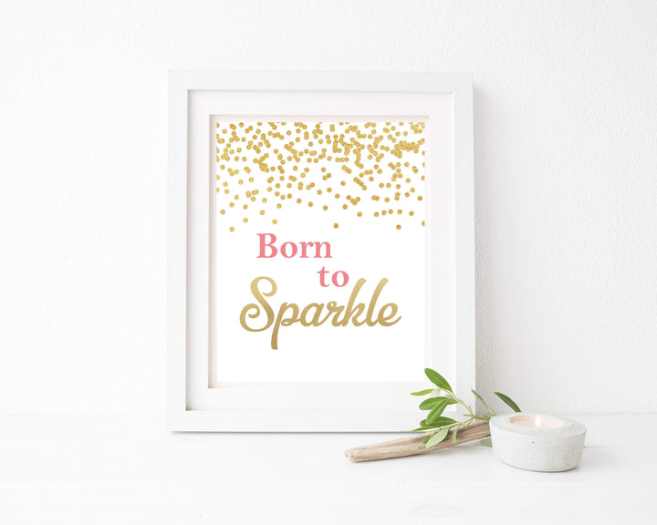 Born to Sparkle inspirational quote - Nursery wall Art - Girls Nursery Art - girls room wall art - inspirational kids room decor  - H1568 nursery art print baby nursery bedroom decor