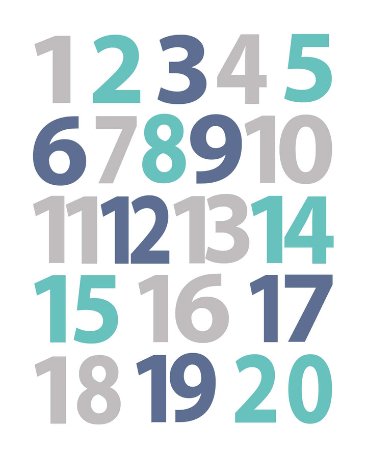 Boy Alphabet and Numbers Print, Alphabet wall art, Baby Boy Nursery Wall Art, 123 & ABC Gray Blue Nursery Decor -  Unframed H1479 nursery art print baby nursery bedroom decor