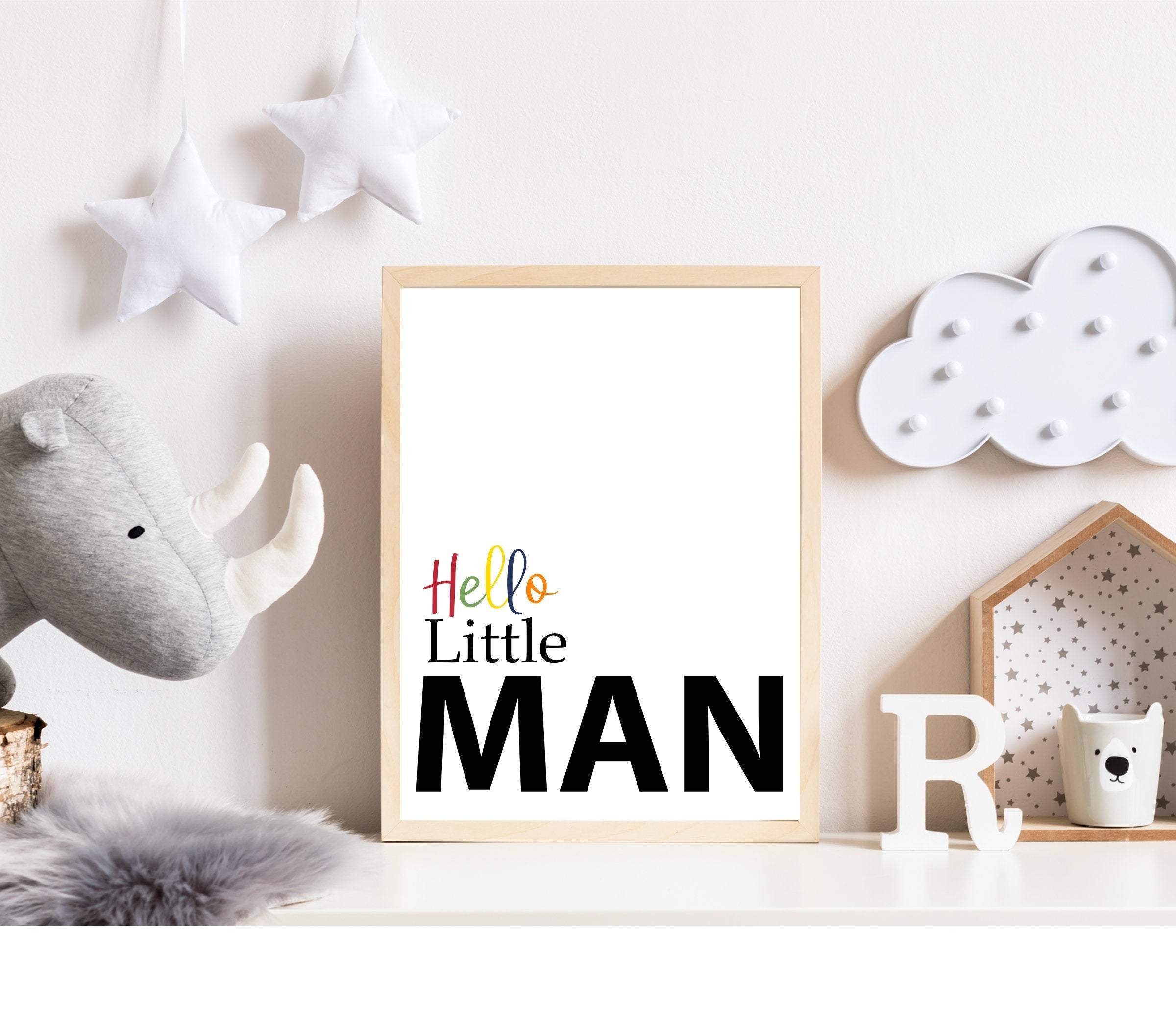 Boys black and white prints - Hello Little man print - Boys wall art - Baby boy gift - Nursery decor boy - Boys room quote - Toddler boy art nursery art print baby nursery bedroom decor