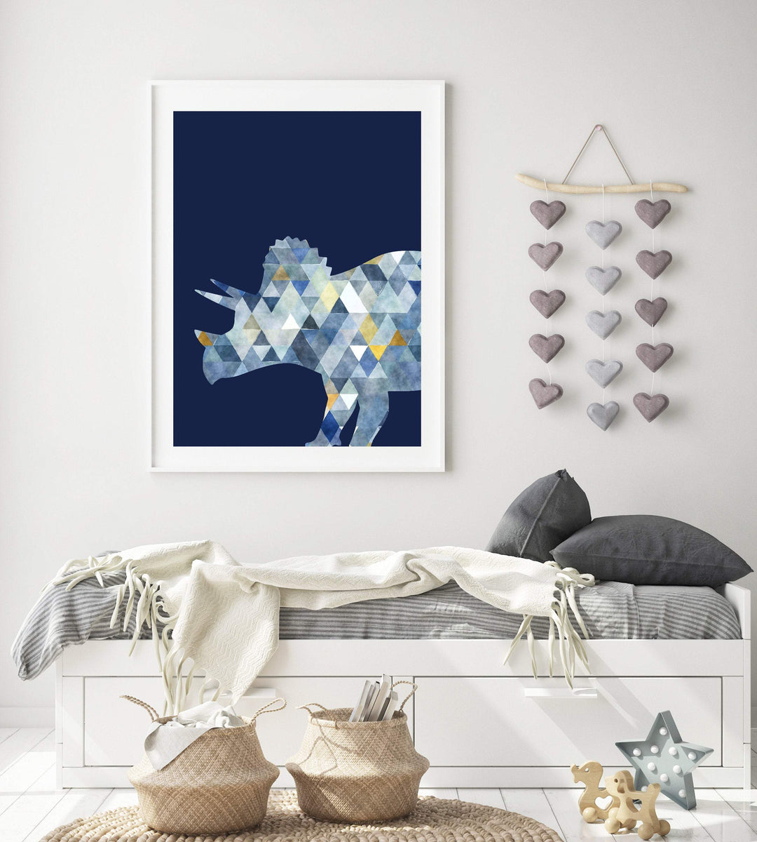 Boys room print - Dinosaur print - Dinosaur nursery wall art - Dinosaur wall art - Dinosaur art print - Navy nursery decor - Dino wall art nursery art print baby nursery bedroom decor