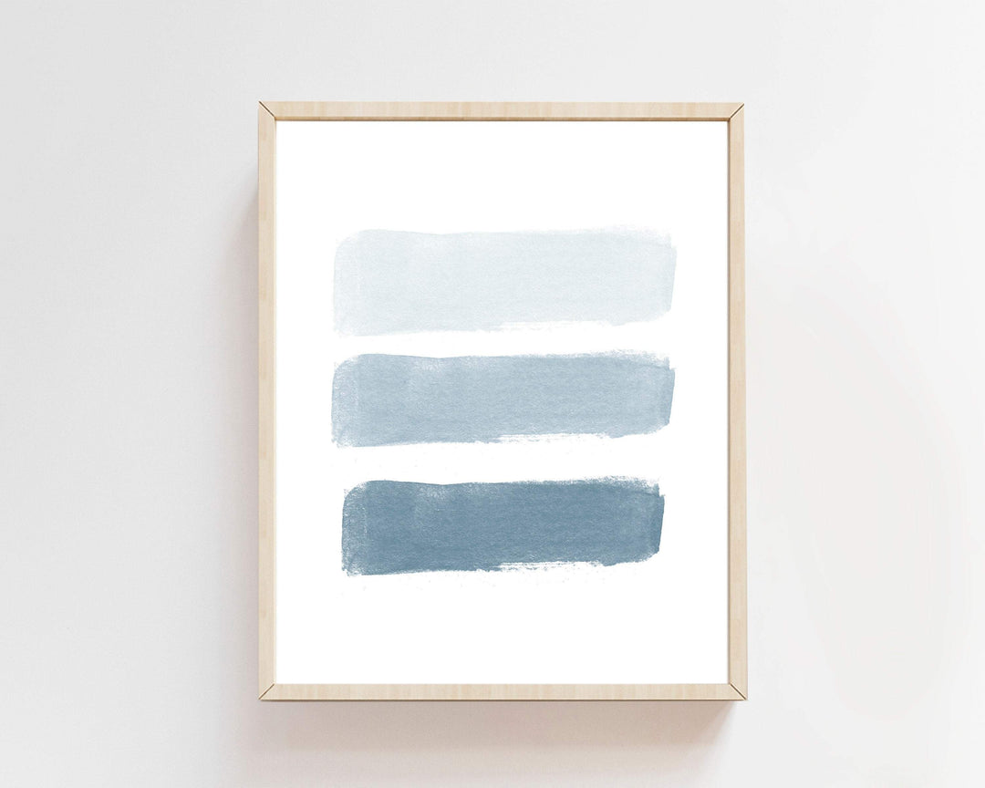 Brush stroke wall art | Coastal Blue abstract print nursery art print baby nursery bedroom decor