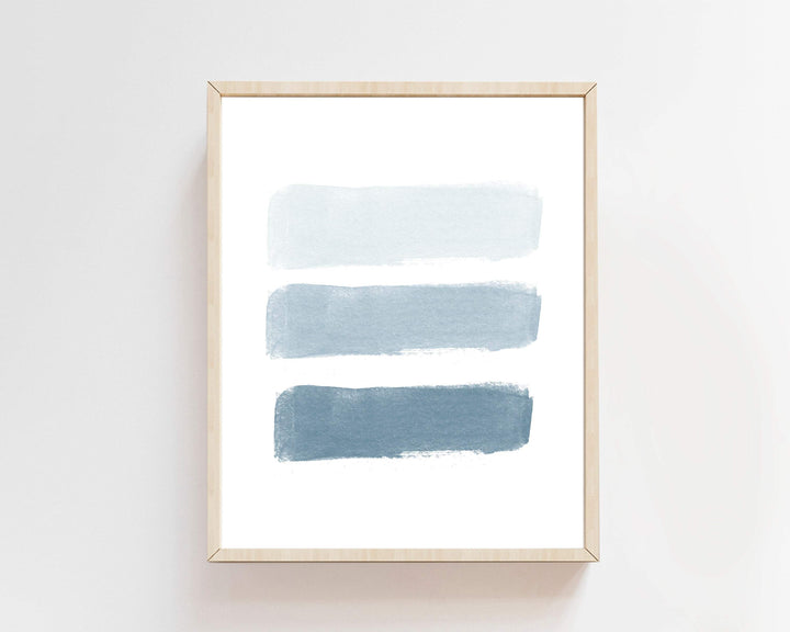 Brush stroke wall art | Coastal Blue abstract print nursery art print baby nursery bedroom decor