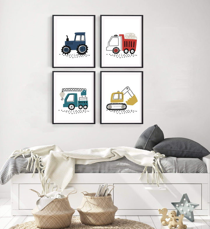 nursery art print baby nursery bedroom decor Construction decor boys room - Construction prints - Construction nursery decor - Truck prints - Truck wall art - Baby boy nursery art