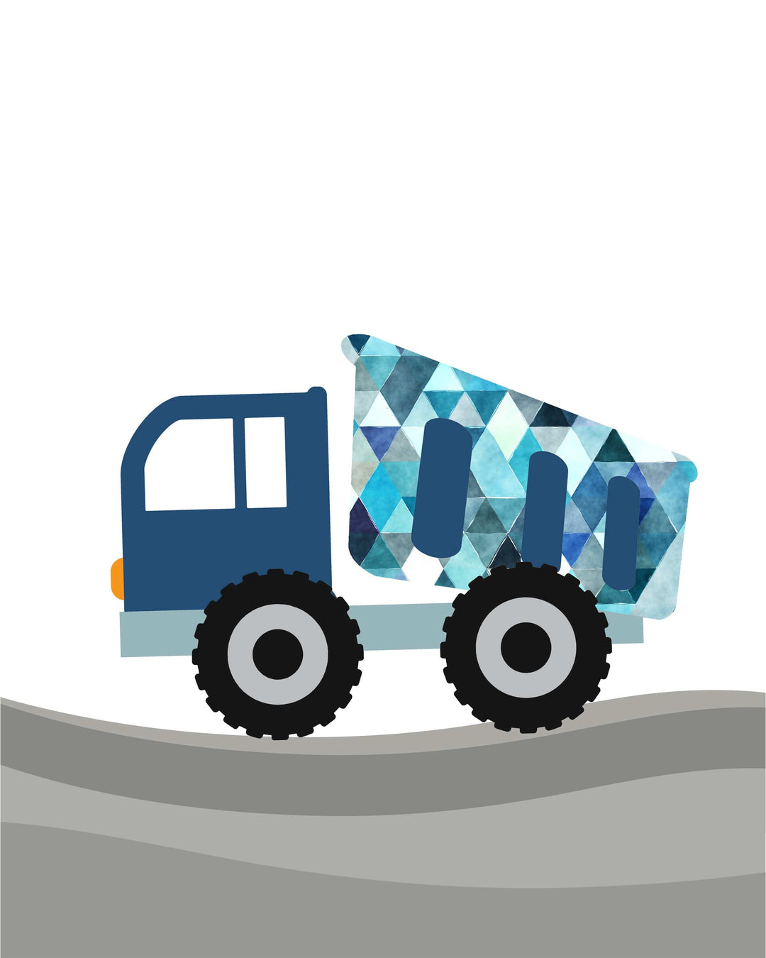 Construction nursery art - Set of 3 prints - Truck poster - Baby boy nursery decor - Boys truck art - Truck wall art - Blue nursery decor nursery art print baby nursery bedroom decor