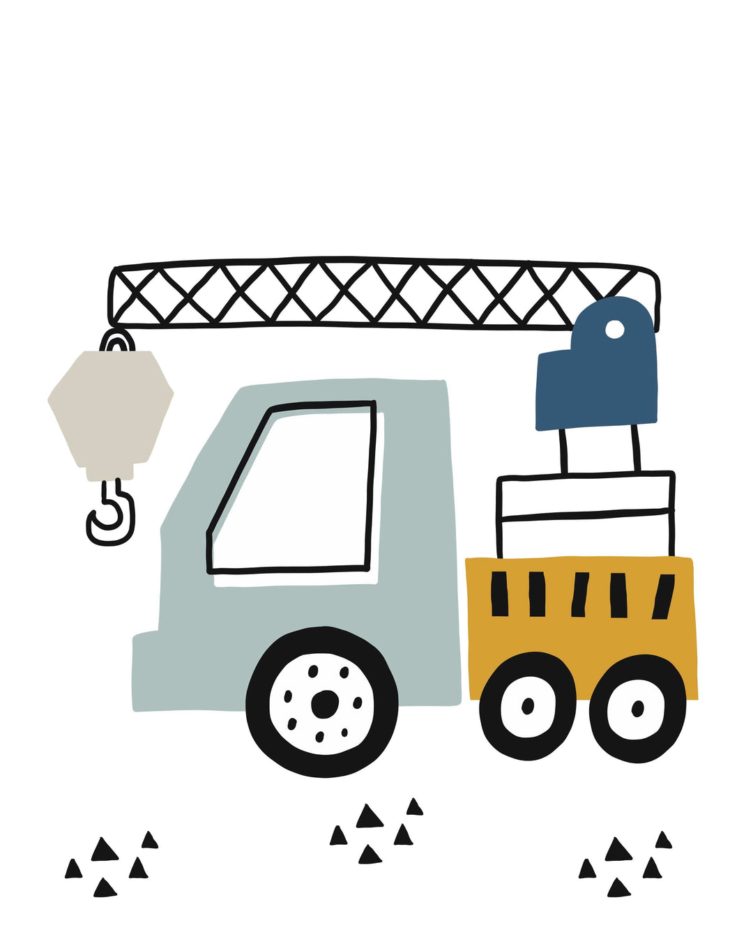 Construction nursery decor - Truck prints - Construction truck prints - Boys room wall art - Truck wall art - Baby boy nursery art - H2450 nursery art print baby nursery bedroom decor