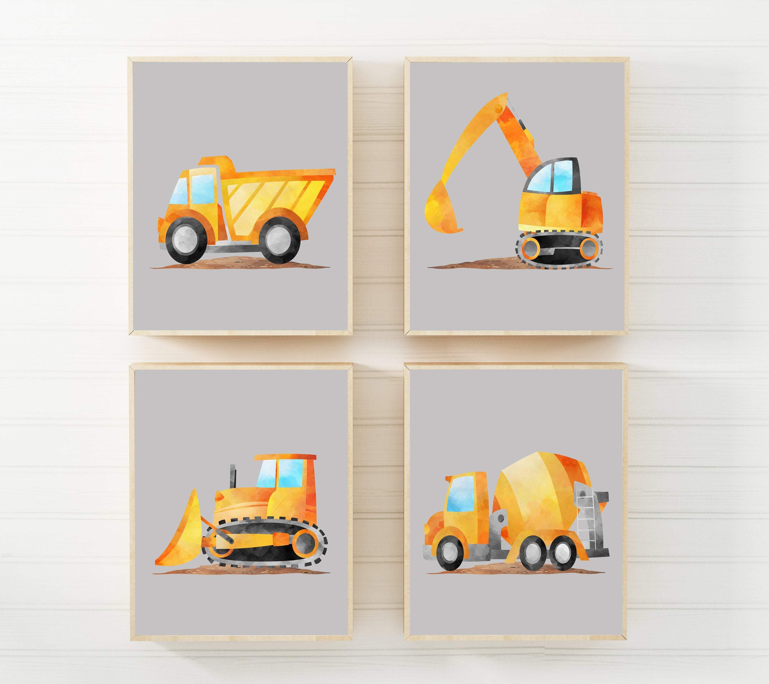 Construction prints - Truck wall art - Truck prints for boys room nursery art print baby nursery bedroom decor