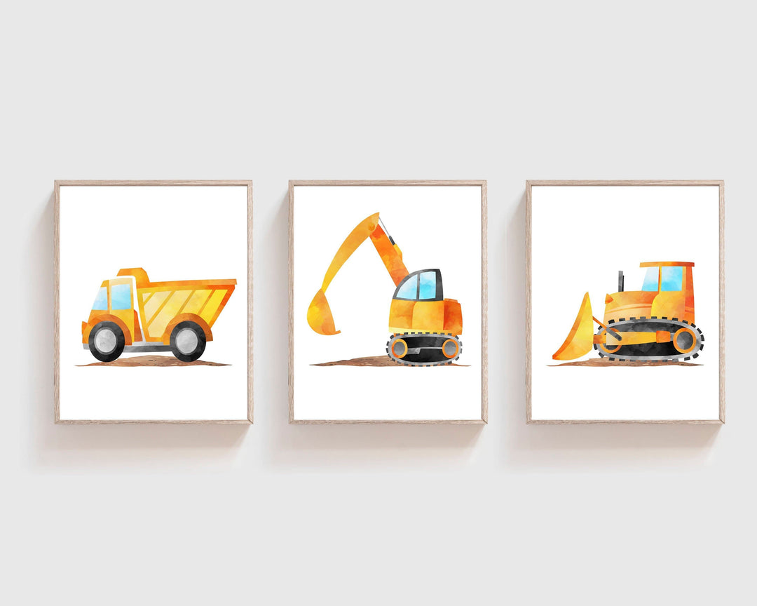 Construction Wall Art, Truck art prints, Boys wall decor, Truck wall art nursery art print baby nursery bedroom decor