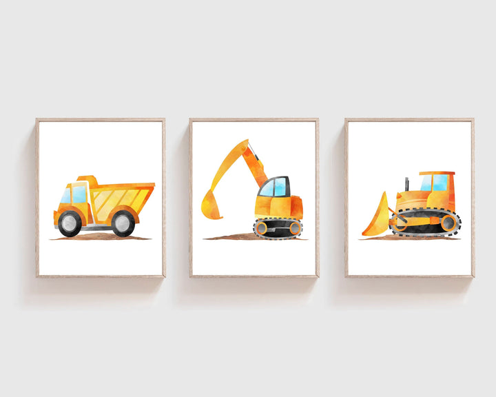 Construction Wall Art, Truck art prints, Boys wall decor, Truck wall art nursery art print baby nursery bedroom decor