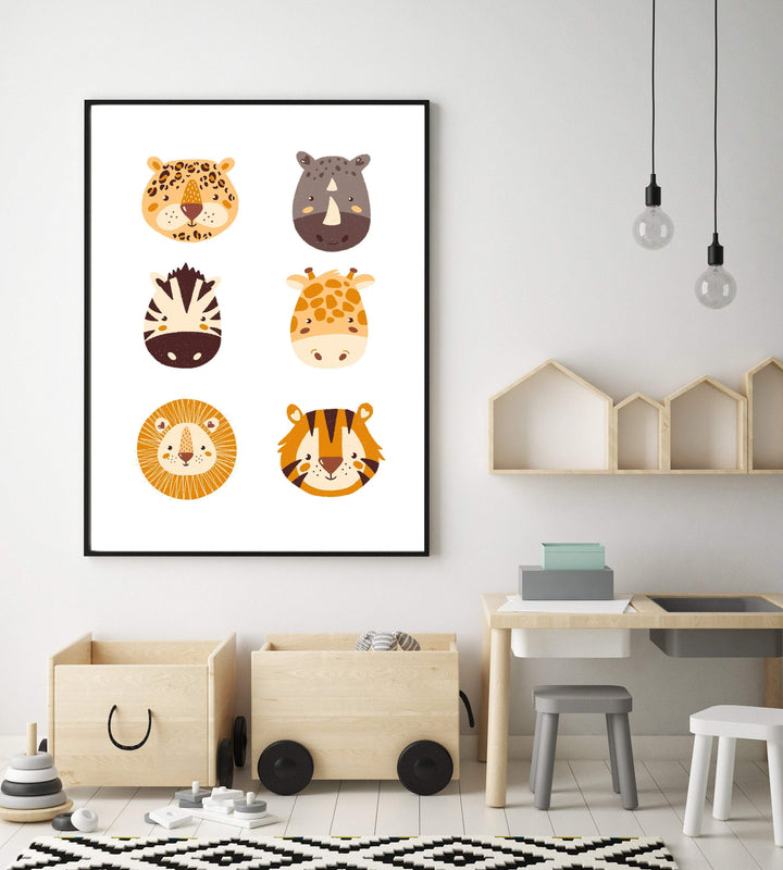 Cute Jungle animals | Boys Nursery nursery art print baby nursery bedroom decor