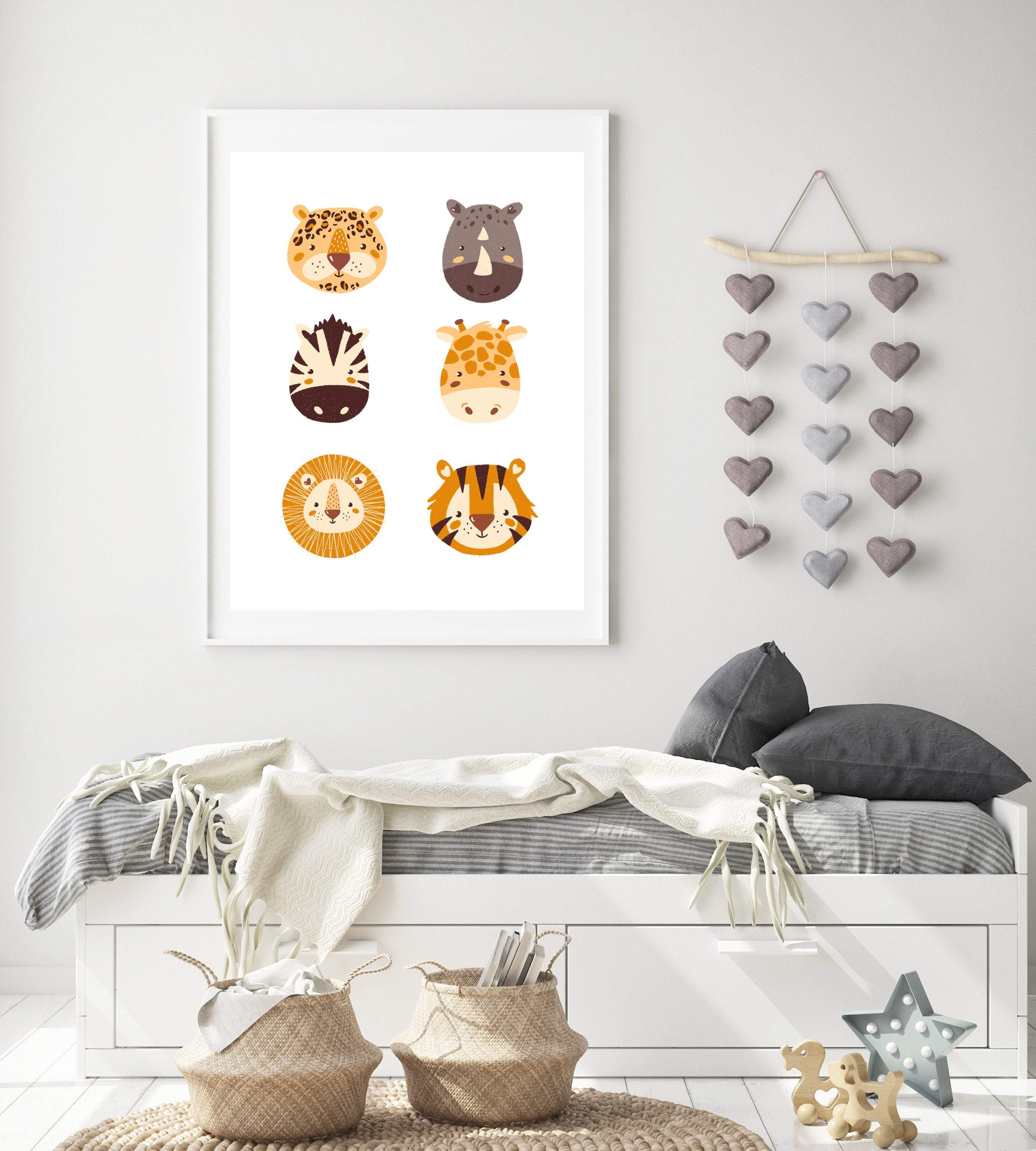 Cute Jungle animals | Boys Nursery nursery art print baby nursery bedroom decor
