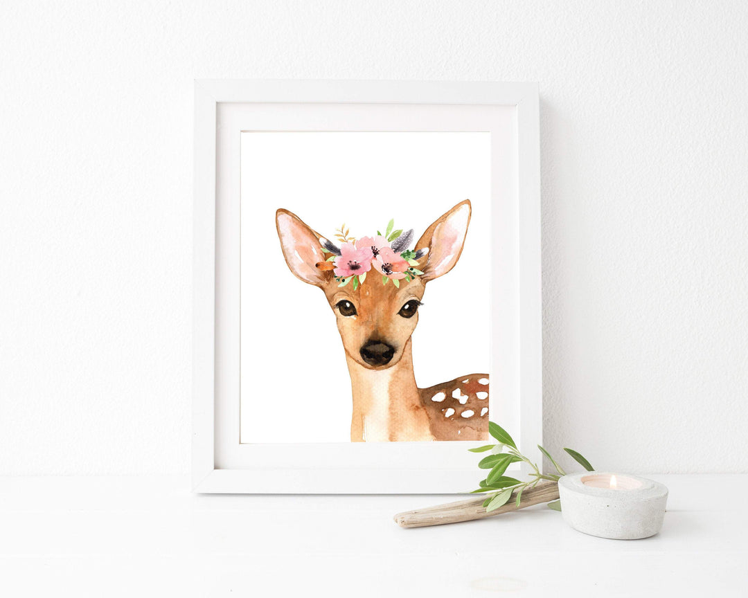 Deer art print - Digital Prints - Deer wall art print - Deer nursery Art - Deer head - Deer print - Digital download  - H1258 nursery art print baby nursery bedroom decor