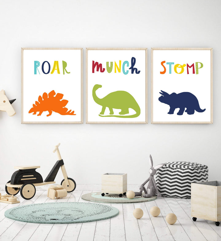 Dinosaur print set - Boys nursery decor - Dinosaur wall art - Boys nursery prints - Boys room decor - Dinosaur nursery prints - Dinosaur art nursery art print baby nursery bedroom decor