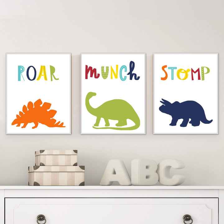 Dinosaur print set - Boys nursery decor - Dinosaur wall art - Boys nursery prints - Boys room decor - Dinosaur nursery prints - Dinosaur art nursery art print baby nursery bedroom decor