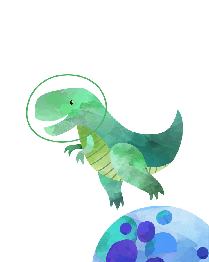 Dinosaur space nursery - Dinosaur nursery wall art - Dinosaur decor - Boys room wall decor - Space art print - Dinosaur printable - H2314 nursery art print baby nursery bedroom decor