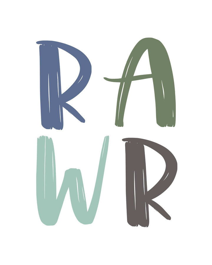 dinosaur wall art | Rawr be strong brave and be wild nursery art print baby nursery bedroom decor