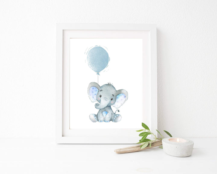 Elephant nursery wall art, Baby boys decor print, Boys Jungle watercolor suits blue grey nursery - Instant Download -H1350 nursery art print baby nursery bedroom decor