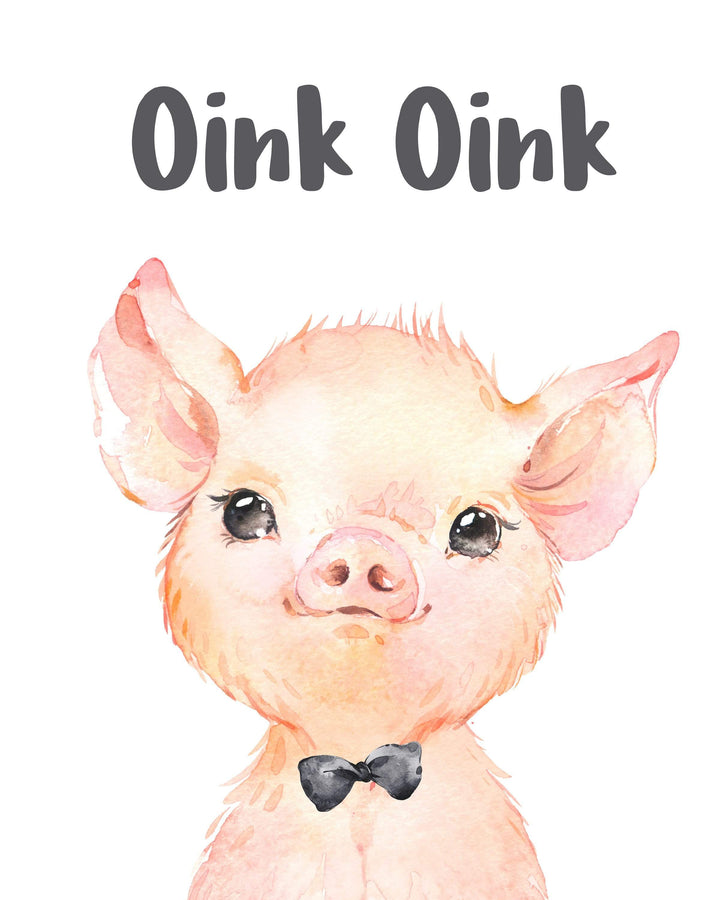 Farm nursery decor - Farm animal prints - Boy farm nursery - Baby farm animal prints - Farm animal wall art - Baby Boy room decor - Cow Pig nursery art print baby nursery bedroom decor