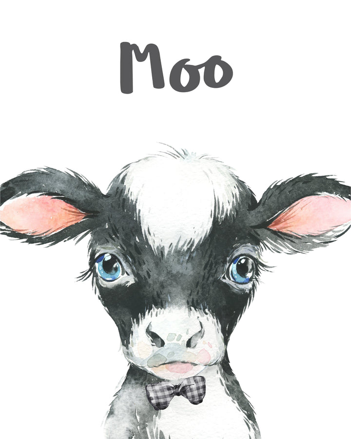Farm nursery decor - Farm animal prints - Boy farm nursery - Baby farm animal prints - Farm animal wall art - Baby Boy room decor - Cow Pig nursery art print baby nursery bedroom decor