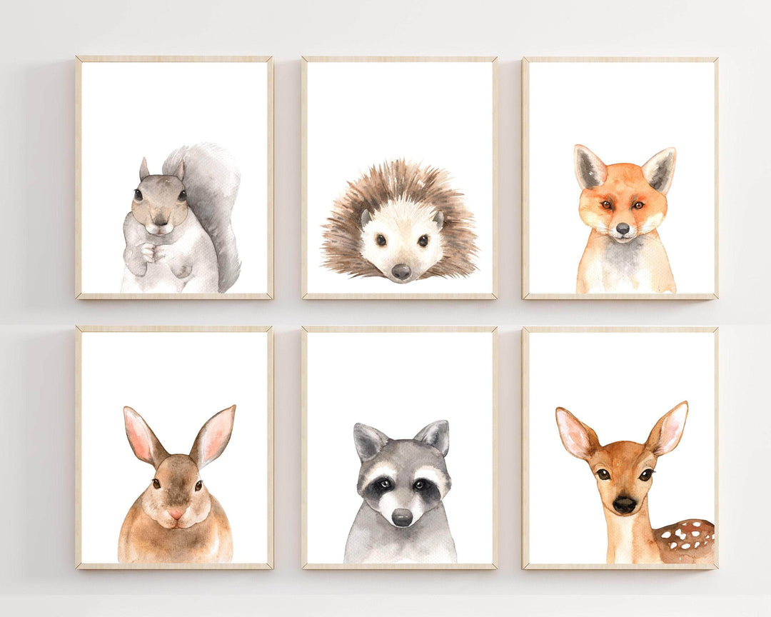 Gender neutral nursery prints - Woodland animals - Nursery art set - Nursery printables - Nursery prints animals - Nursery art posters nursery art print baby nursery bedroom decor