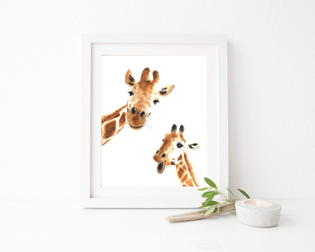 Giraffe wall art - Giraffe print - Giraffe nursery print - Giraffe nursery decor - Nursery safari wall art- Baby Giraffe printable - H1967 nursery art print baby nursery bedroom decor