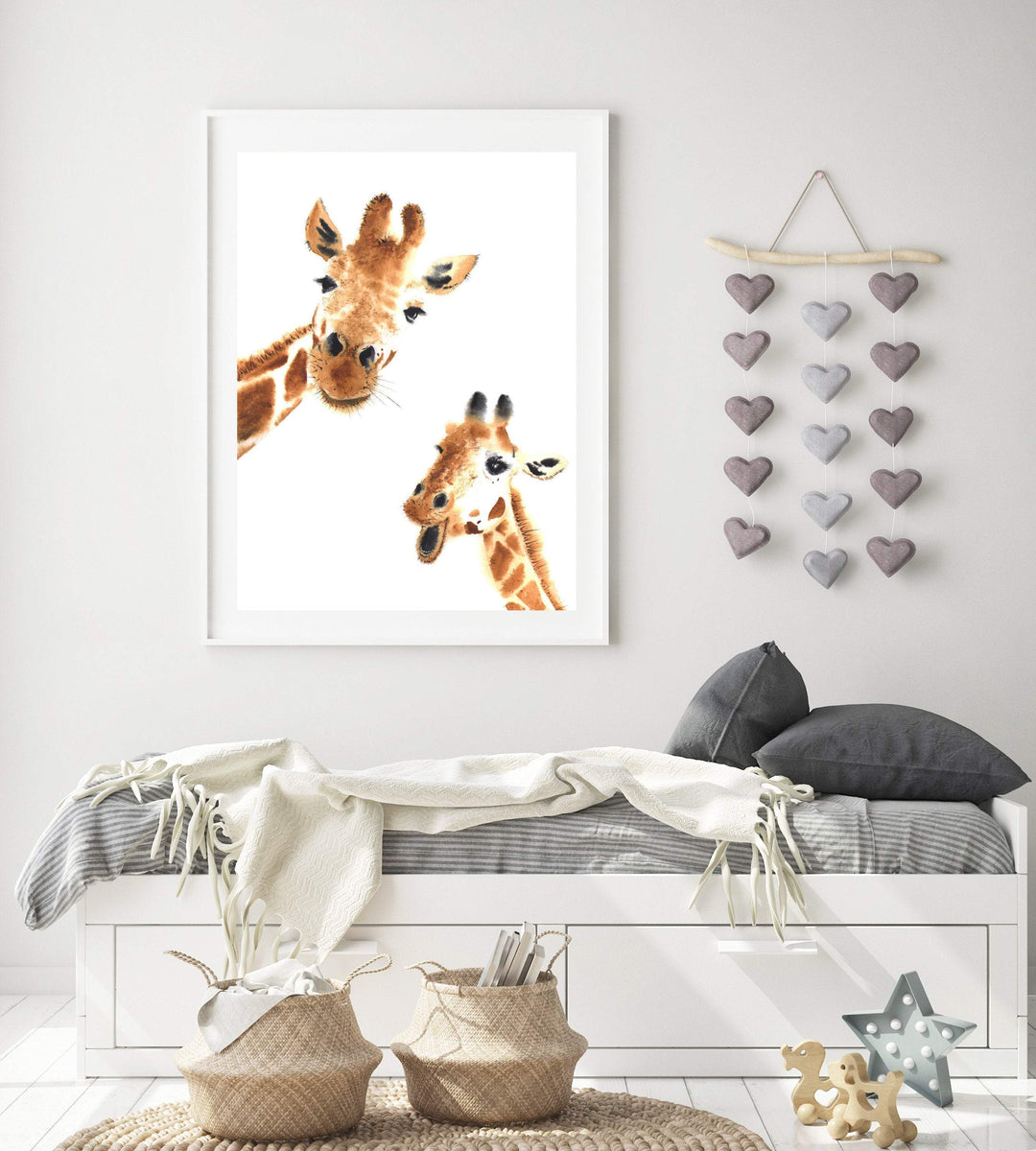 Giraffe wall art - Giraffe print - Giraffe nursery print - Giraffe nursery decor - Nursery safari wall art- Baby Giraffe printable - H1967 nursery art print baby nursery bedroom decor