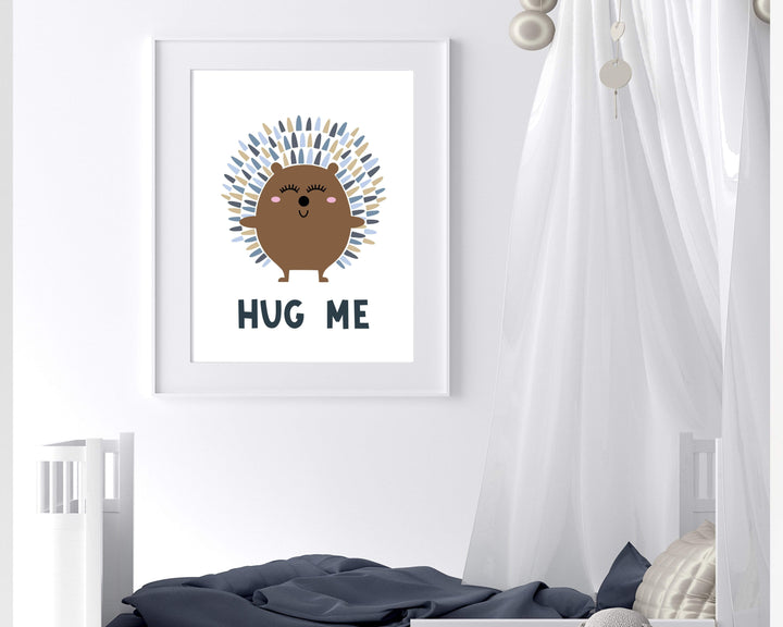 Hedgehog art print - Hedgehog wall art - Boys bedroom art - Printable Hedgehog - Rainbow hedgehog - Hedgehog gift - Hug me art print - H2245 nursery art print baby nursery bedroom decor